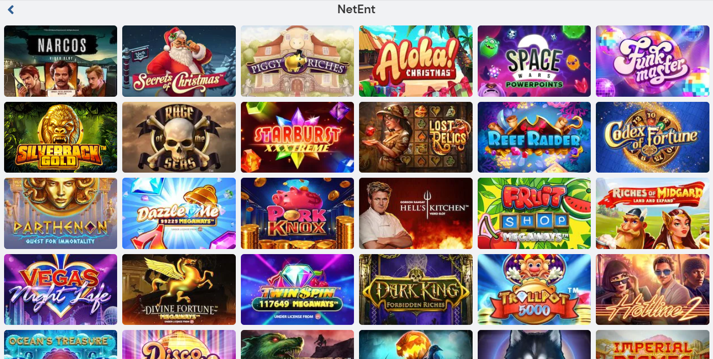 Play the best casino games from leading studios like NetEnt